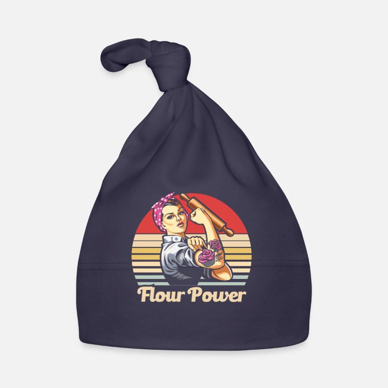 Bäcker Bäckerein Backwaren Backen Geschenk - Baby Bio-Mütze - Navy