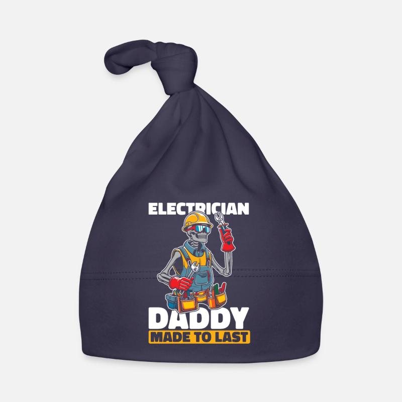 Electrician Electronics Technician Skeleton Fathers Day Dad Organic Baby Cap
