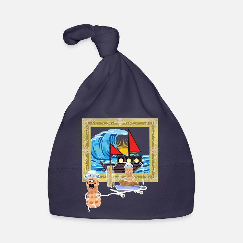 Message des marins marins marins de cacahuète dans une bouteille Bonnet bio Bébé
