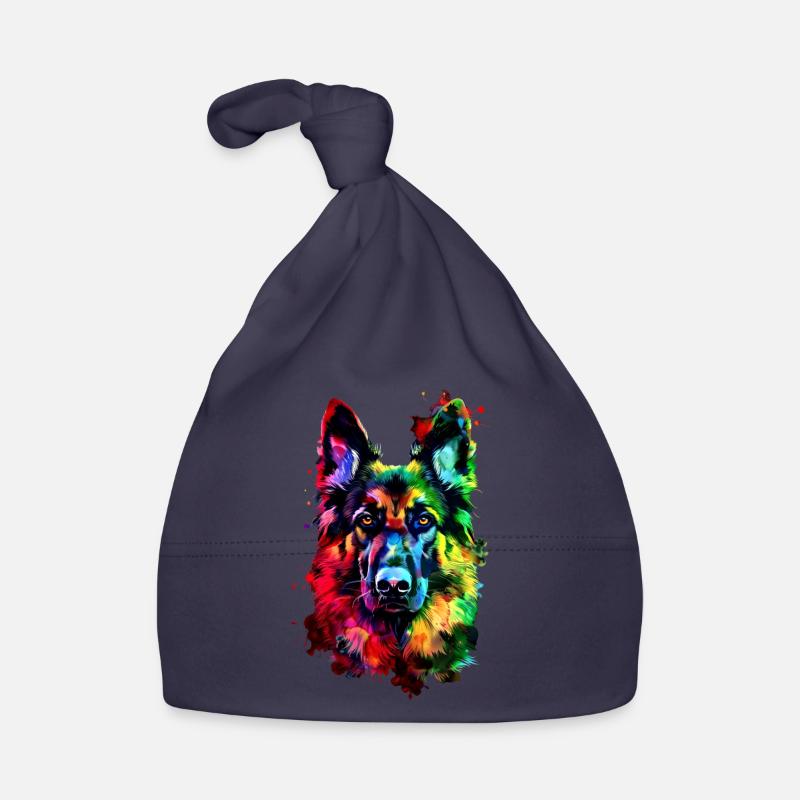 Schäferhund Bunte Farben Pop Art Hund Schäferhunde Baby Bio-Mütze