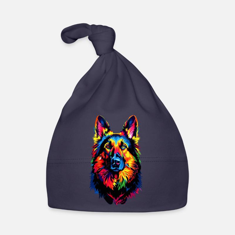 Schäferhund Bunte Farben Pop Art Hund Schäferhunde Baby Bio-Mütze