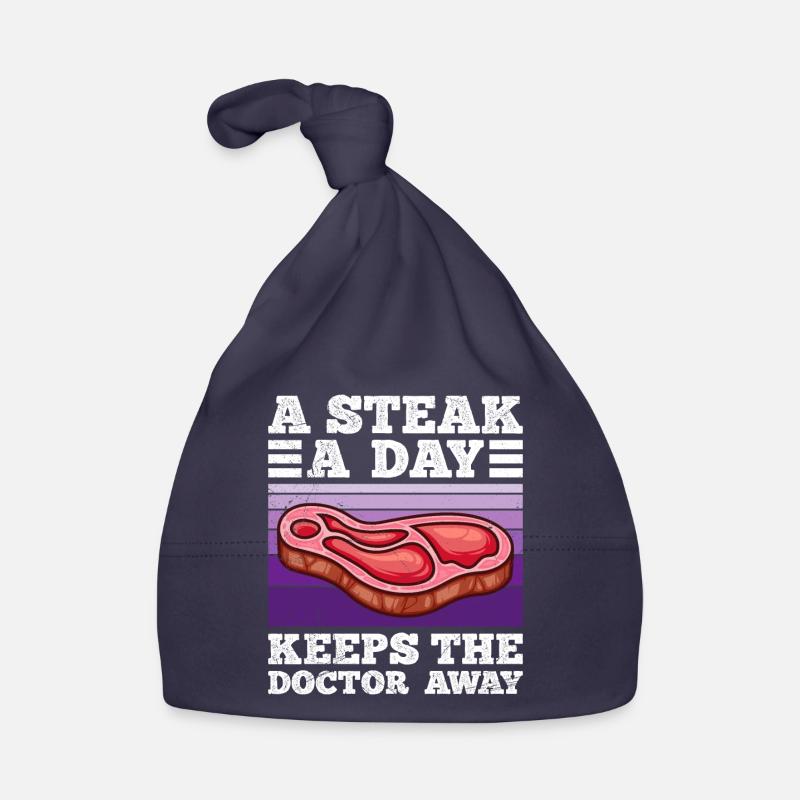 Lustig Fleischfresser A Steak a Day Keeps Doc Away Baby Bio-Mütze