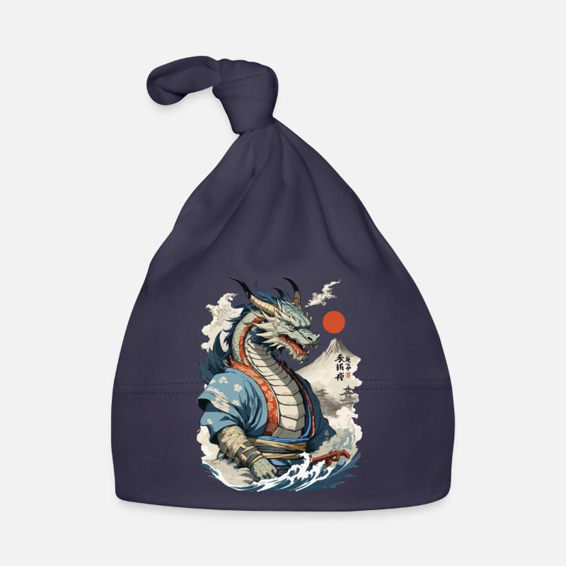 Samurai Ukiyo-E Art Japanese Dragon Organic Baby Cap
