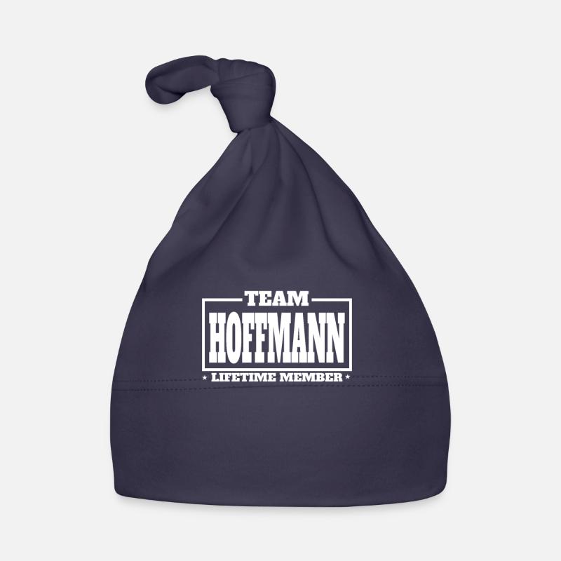Team Hoffmann Geburtsname Nachname Geschenk Baby Bio-Mütze