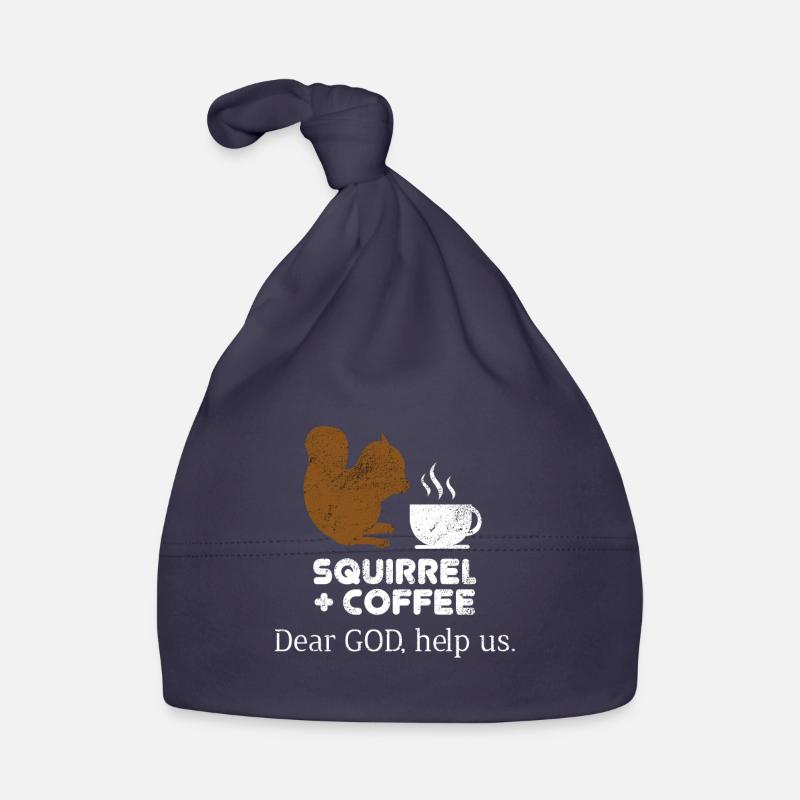 Eichhörnchen plus Kaffee Lieber Gott, hilf uns Streifenhörnchen Baby Bio-Mütze