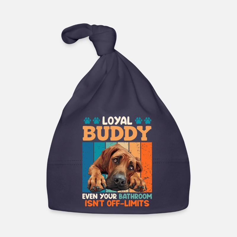 Rhodesian Ridgeback LOYAL BUDDY EVEN THE BATHROOM Organic Baby Cap