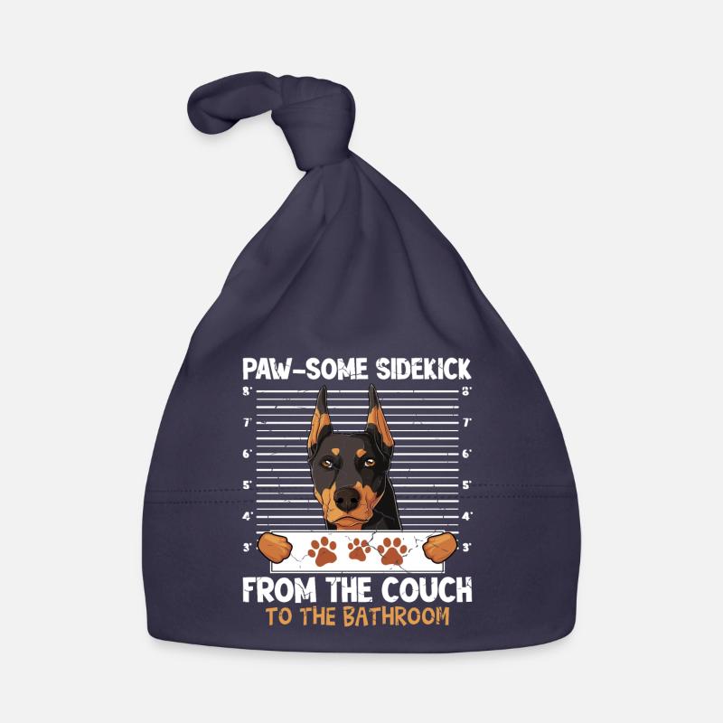 Doberman Lustig PAW-SOME STALKER FROM THE COUCH Organic Baby Cap
