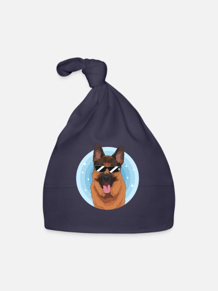 Cadeau Berger Allemand Chien Berger Allemand Cadeau Chien Berger Allemand - Bonnet bio Bébé - marine - Devant
