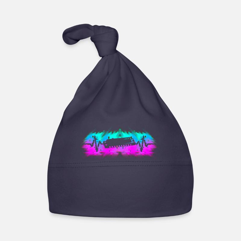 Harmonica player musician heartbeat Organic Baby Cap