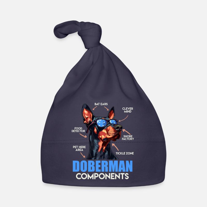 COMPOSANTS DU DOBERMANN Anatomie Doberman - Bonnet bio Bébé - marine