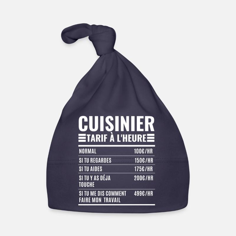 Cuisinier Idée Cadeau citations drôles - Bonnet bio Bébé - marine