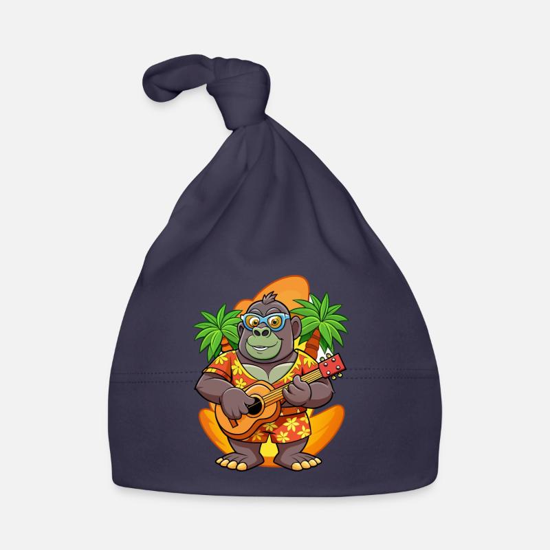Lunettes de soleil de plage d’été Gorilla drôle hawaïenne - Bonnet bio Bébé - marine