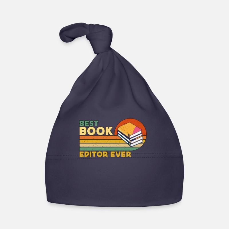 Best Book Editor Ever Retro Journalist Book Editor Organic Baby Cap