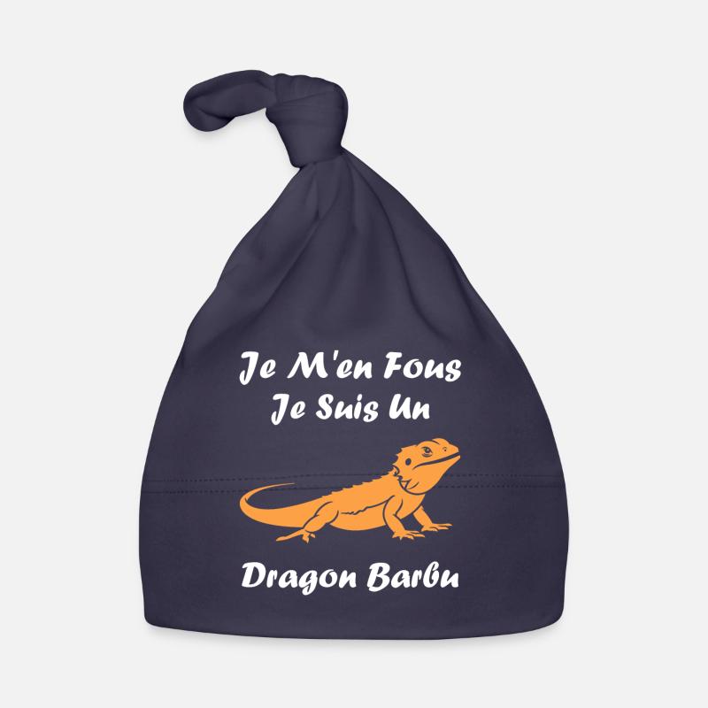 Dragon barbu - Bonnet bio Bébé - marine