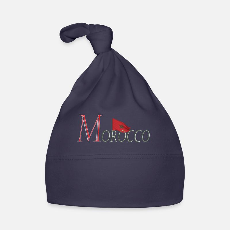 Drapeau Marocain Affichez vos Couleurs avec Fierté - Bonnet bio Bébé - marine