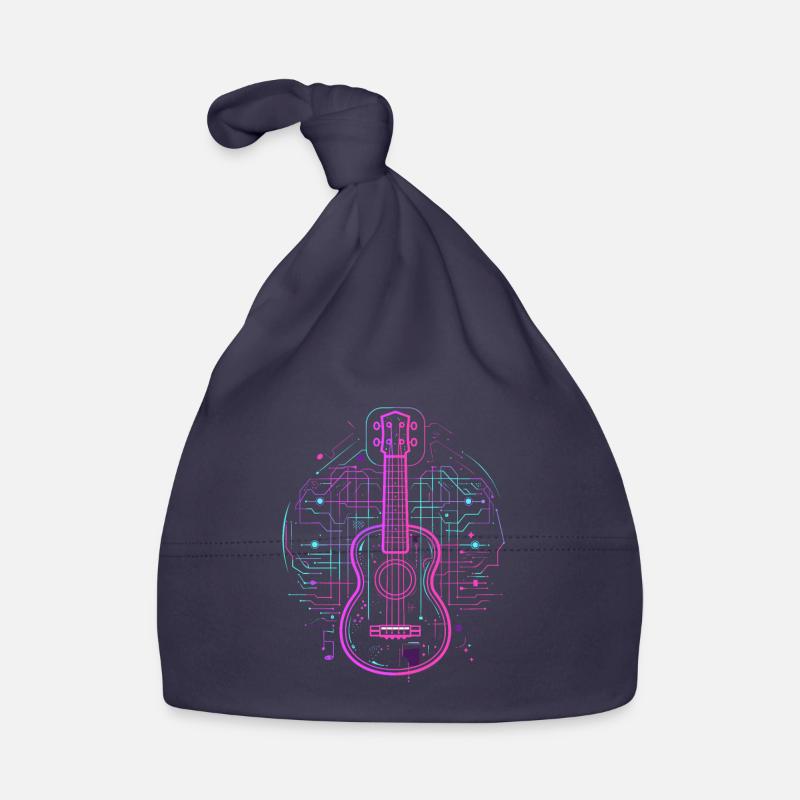 Ukulele Sketch Retro Organic Baby Cap