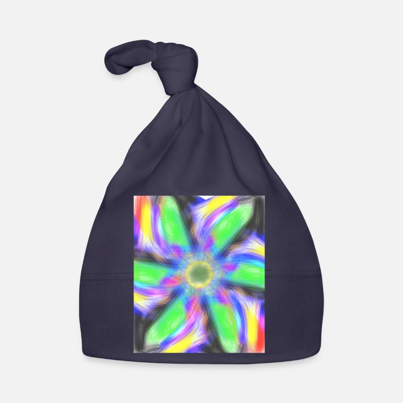 Psychedelic Abstract Flower Organic Baby Cap