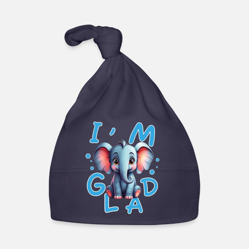 Éléphant mignon et joyeux avec message positive Bonnet bio Bébé