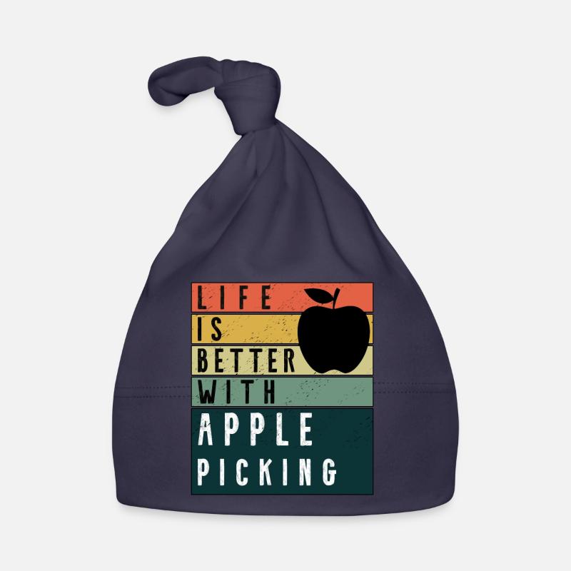 Das Leben ist besser mit Apple Picking Retro Baby Bio-Mütze
