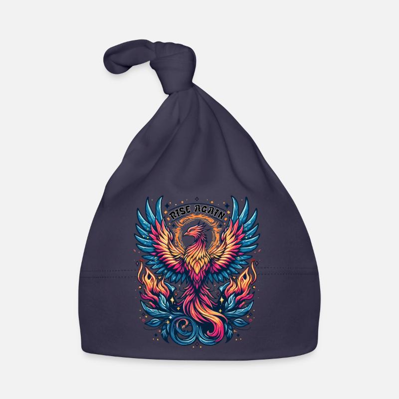 Phoenix - Rise again. Bird, phoenix flames, Organic Baby Cap