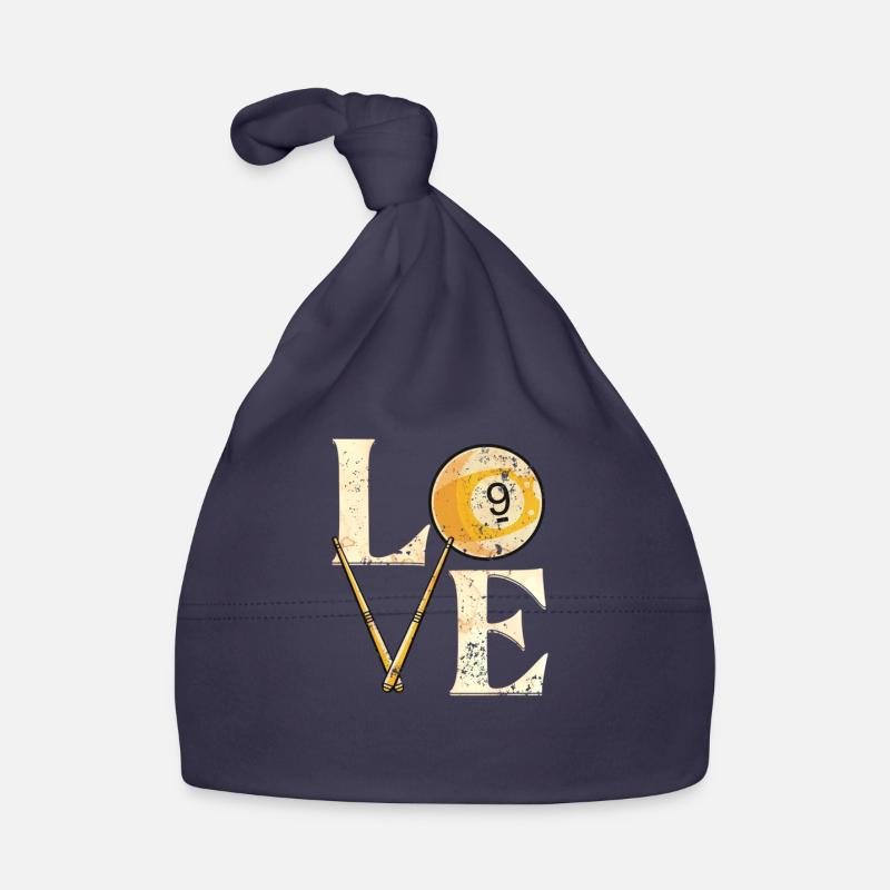 Pool Billiard Table "LOVE" Sayings Snooker Organic Baby Cap