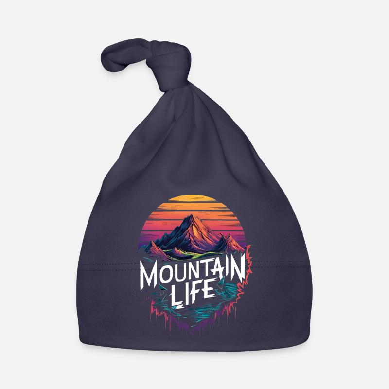 Mountain Life Retro Sunset Design Bonnet bio Bébé