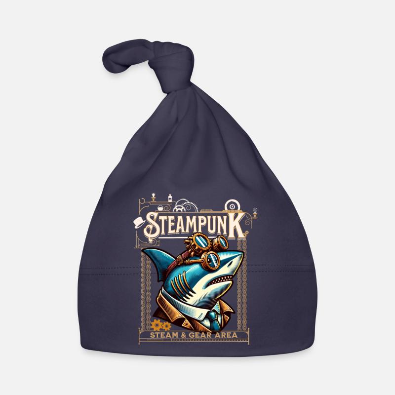 Steampunk Shark Comic Organic Baby Cap
