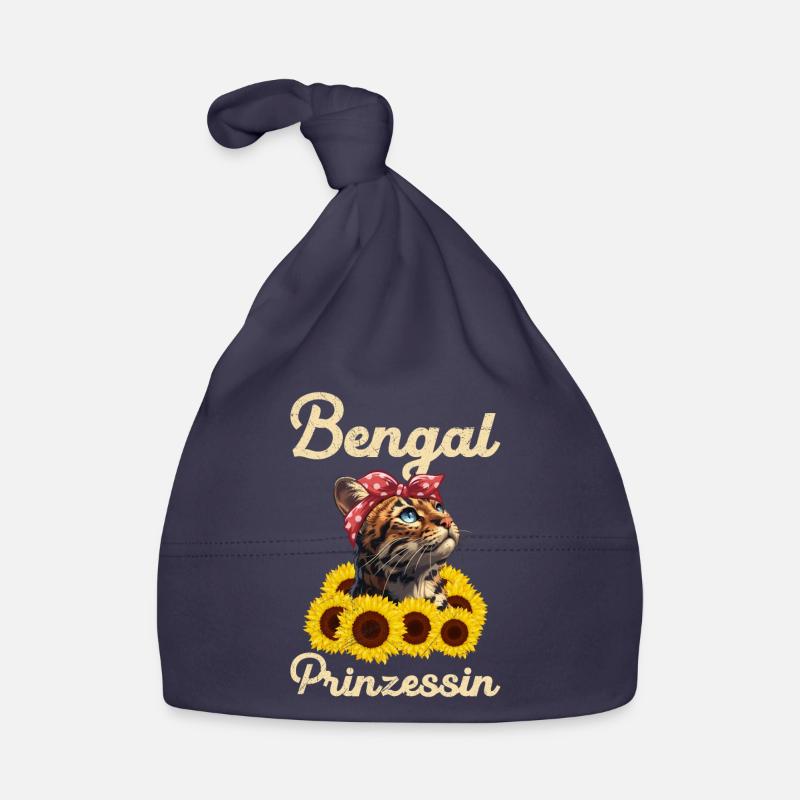 Maman chat BENGAL PRINCESS Chats Bengale - Bonnet bio Bébé - marine