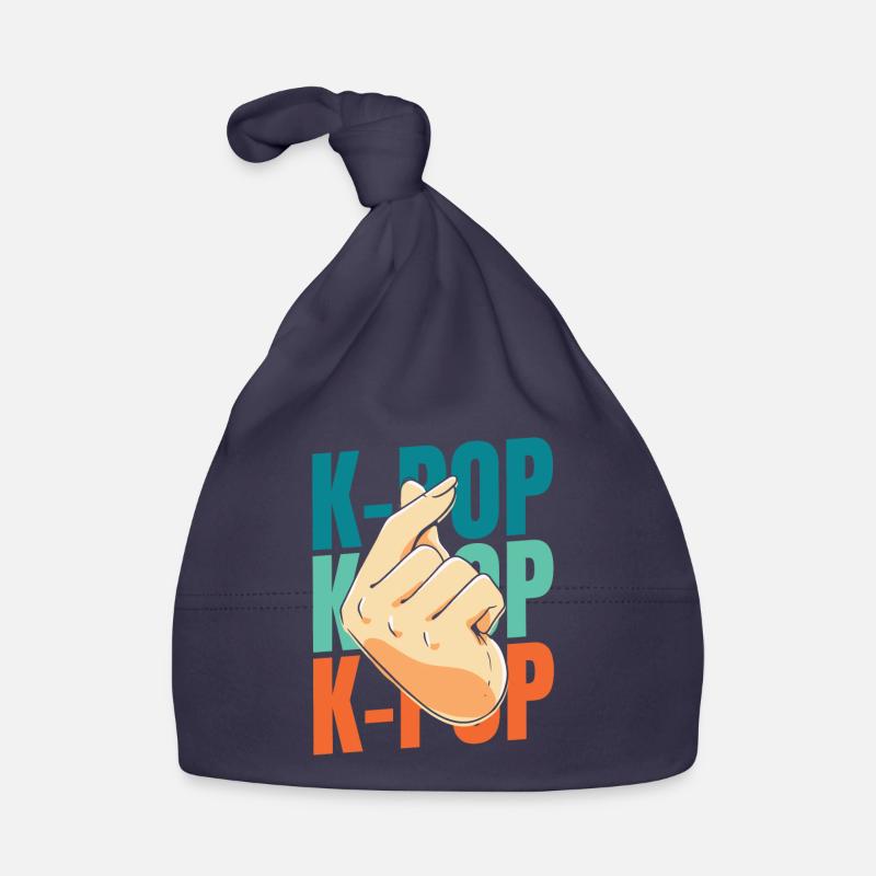 K Pop Kpop Pop coréenne - Bonnet bio Bébé - marine
