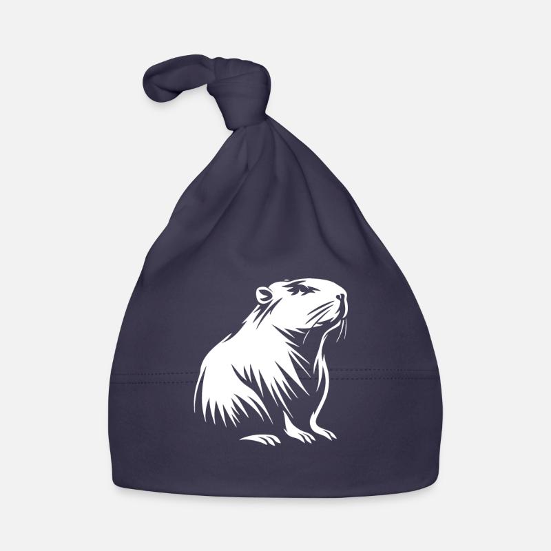 Capybara - Dessin Silhouette Bonnet bio Bébé