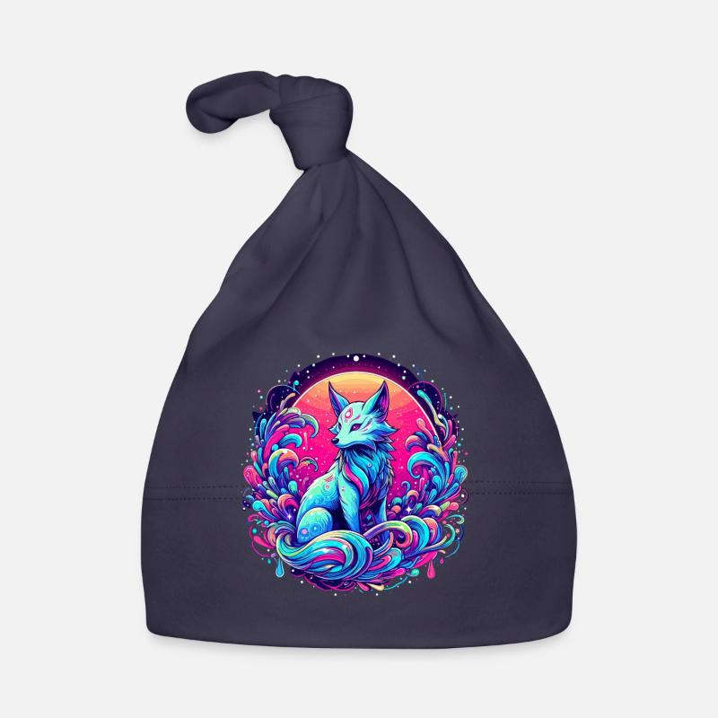 Fox Art Psychedelic Organic Baby Cap