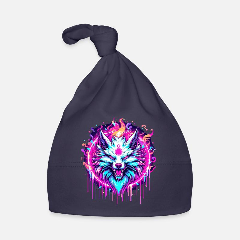 Psychedelischer Fuchs Baby Bio-Mütze