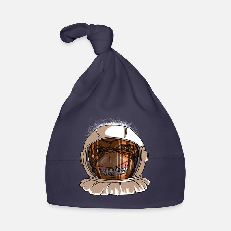Astronaute Tête de Singe Drôle Soignant Singe de l’Espace Bonnet bio Bébé
