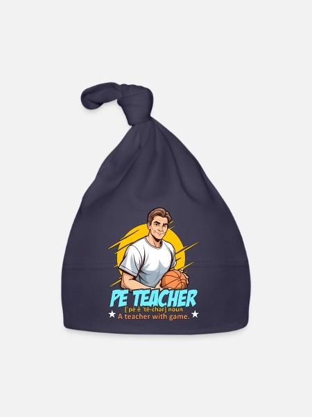 P.E Instructor P.E Teacher Noun A Personal Trainer - Organic Baby Cap - navy - Front