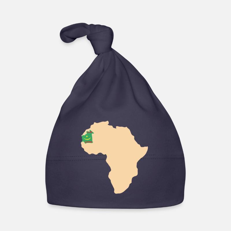 African map with Mauritania flag Organic Baby Cap