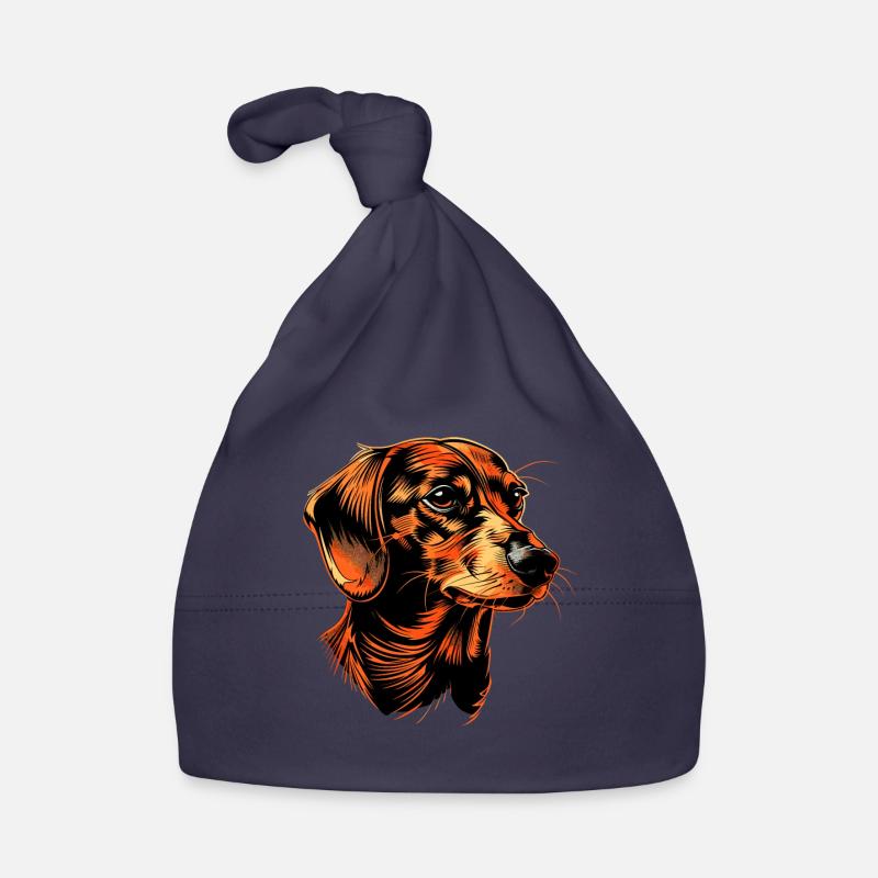 Teckel, Teckel, Teckel miniature, Dachshund Club, Teckel - Bonnet bio Bébé - marine