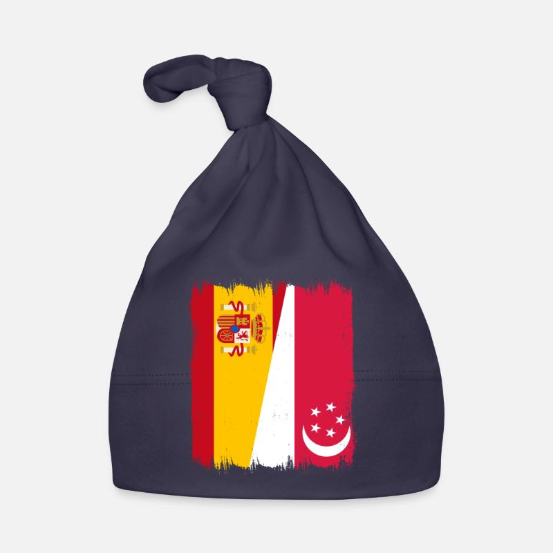 Espagne Drapeau de Singapour Bonnet bio Bébé