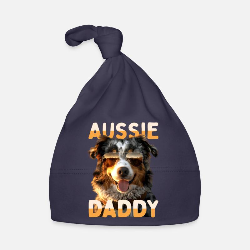 Aussie Daddy Dad Father's Day Dad Australian Shepherd Organic Baby Cap