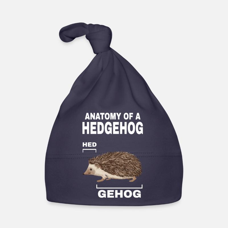 Anatomie eines Igels HED GEHOG Igel mit süßem Baby Bio-Mütze