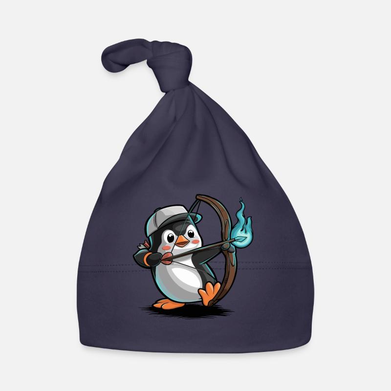 Pingouin avec arc et flèche Bonnet bio Bébé