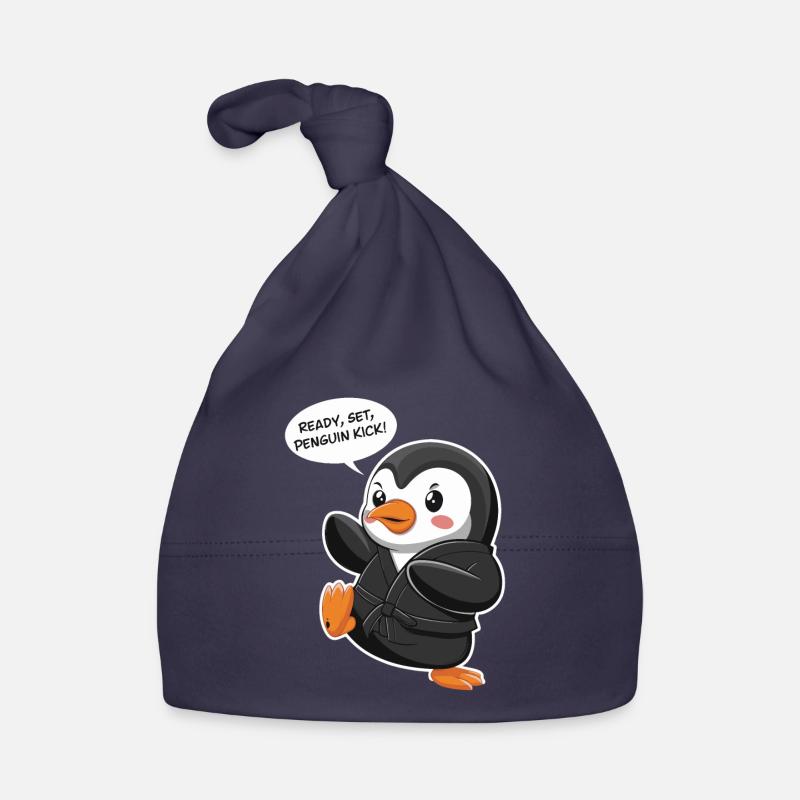À vos marques, prêts, coup de pied de pingouin ! Pingouin mignon Bonnet bio Bébé
