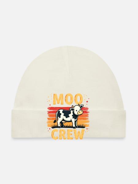 Kühe Muh Kuh Moo Rindvieh Milchkuh Milchbauer - Baby Bio-Mütze - Navy - Vorne