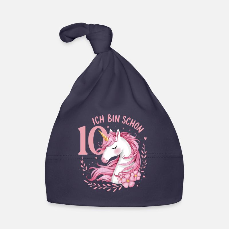 10. Geburtstag Mädchen 10 Jahre Pferd Einhorn Baby Bio-Mütze