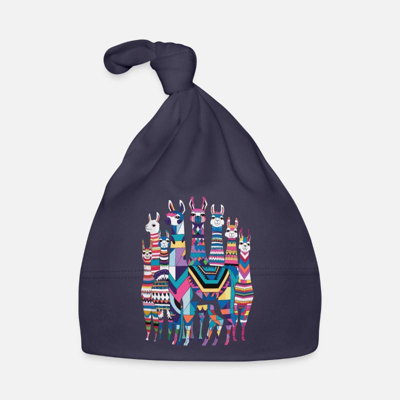 Colorful Llama Pattern Imaginative and Vibrant Organic Baby Cap