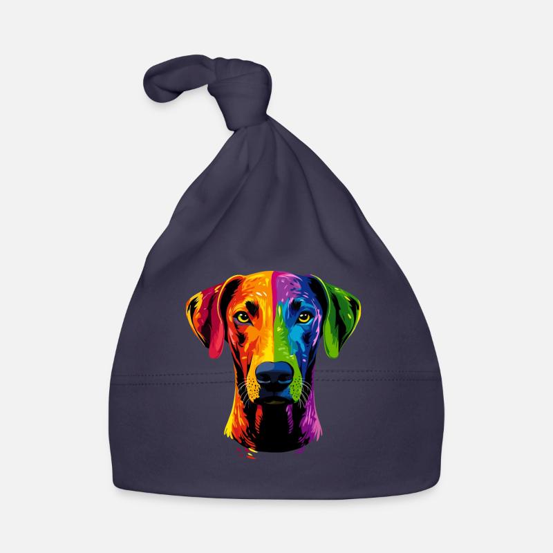 Rhodesian Ridgeback Popart Regenbogen Bunt Hunde Baby Bio-Mütze