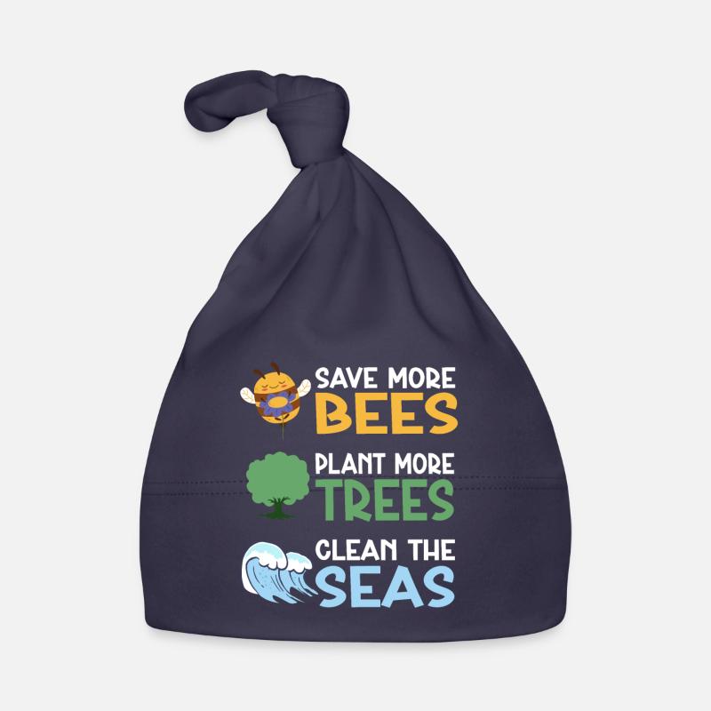 Save More Bees Plant More Trees Clean The Seas Organic Baby Cap