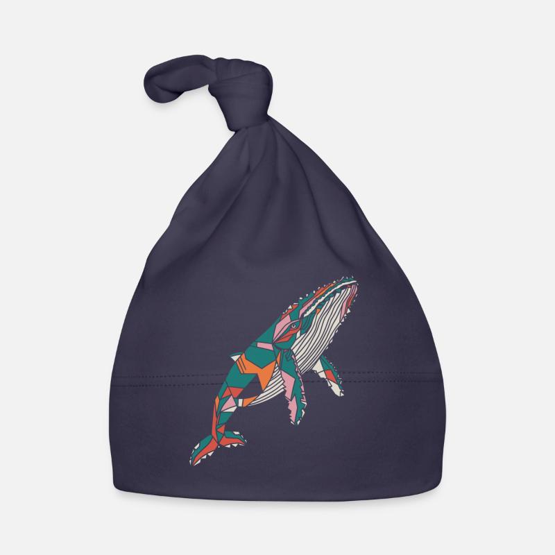 Baleine géométrique colorée Artwork Bonnet bio Bébé