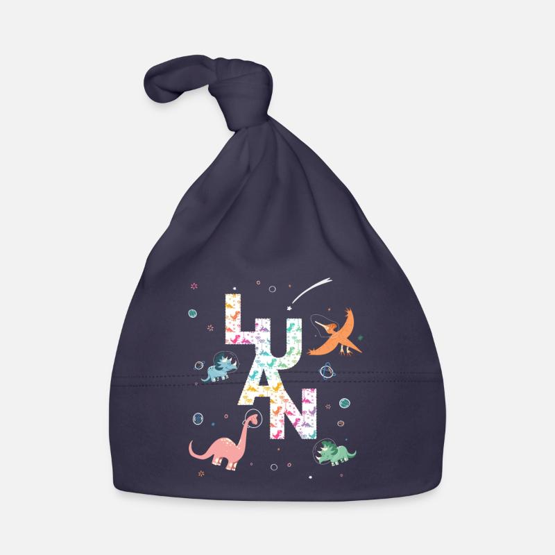 LUAN - Beautiful boy name with dinosaur Organic Baby Cap