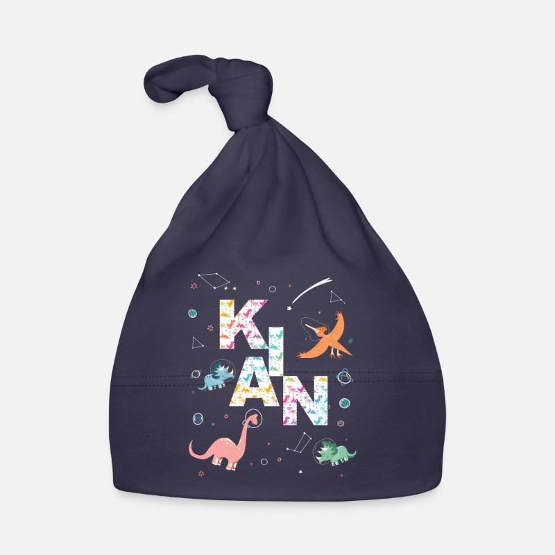KIAN - Beautiful boy name with dinosaur Organic Baby Cap