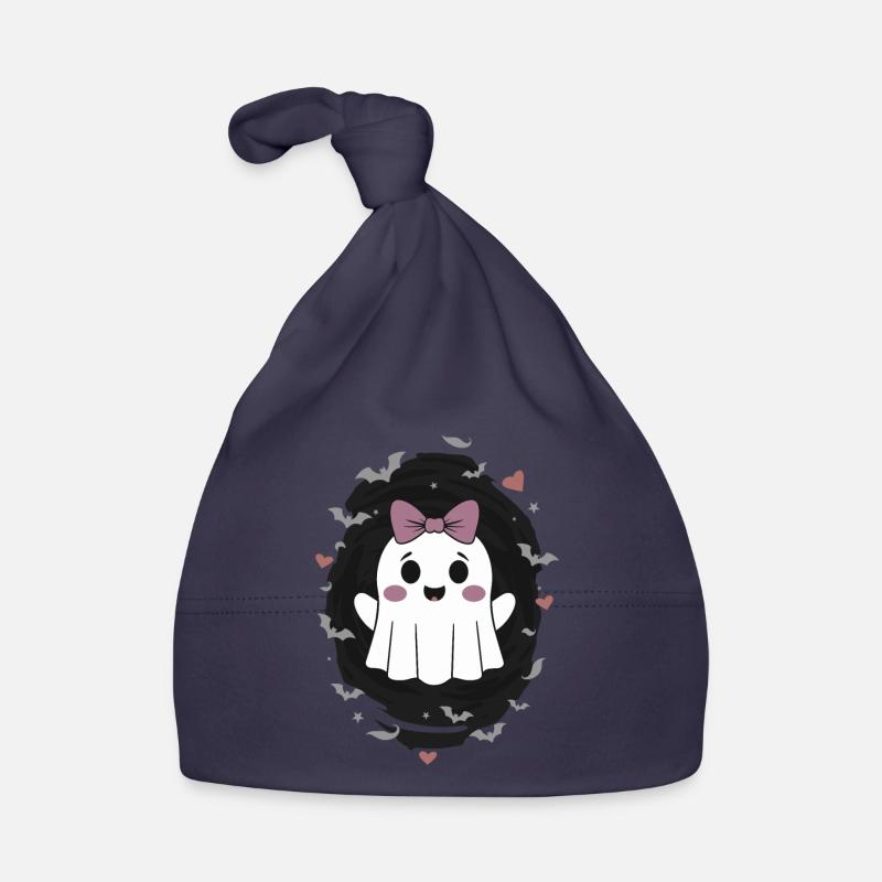 Cute Ghost with Bats Organic Baby Cap